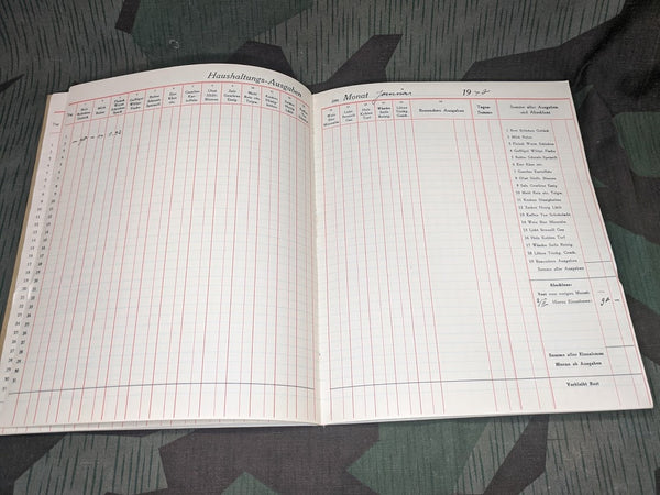 Haushaltungsbuch Home Accounting Book 1940