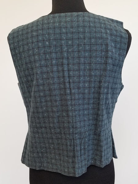 German Teal Plaid Vest