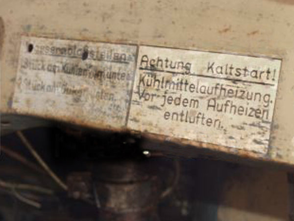 German Ford V3000s and Maultier Kaltstart Dash Decal