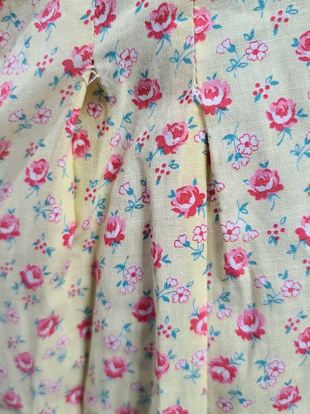 Yellow Flower Print Dress <br> (B-40" W-36" H-42.5")