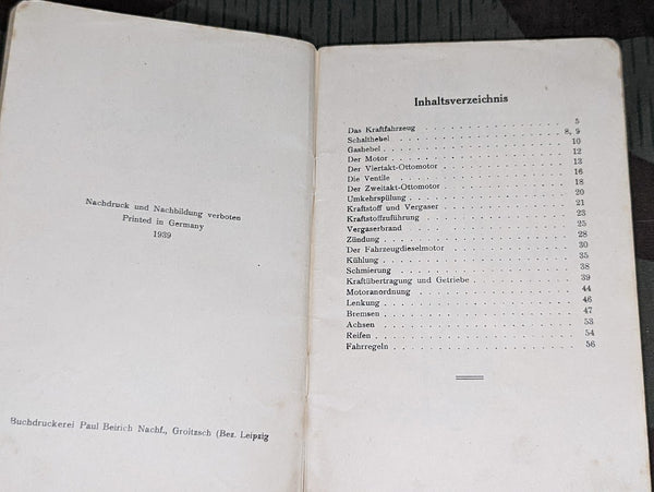 Kraftfahrzeug und Fahrtechnik Car Book 1939