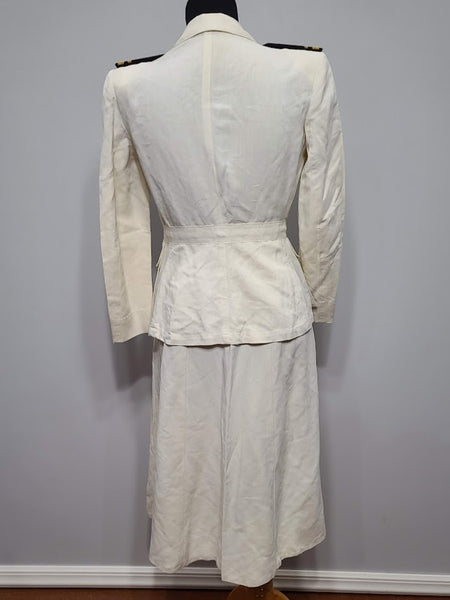 Navy Nurse NNC White Uniform Jacket and Skirt <br> (B-36" W-26" H-38")