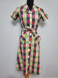 Colorful Plaid Dress <br> (B-36" W-27" H-33")