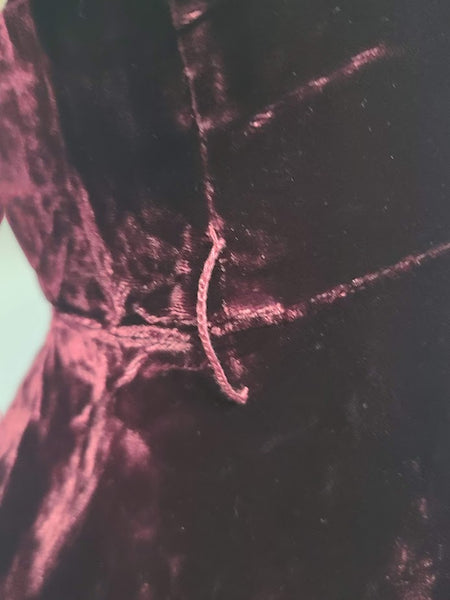 Burgundy Velvet Blouse <br> (B-34" W-26")