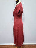 Red Button Down Dress <br> (B-35" W-25.5" H-34")