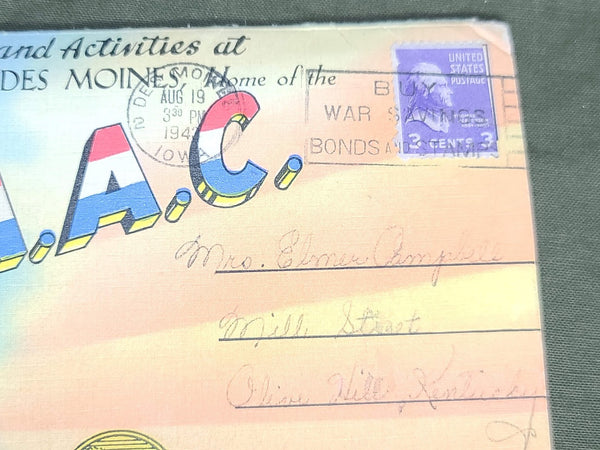 WAAC Des Moines Fold Out Picture Postcard