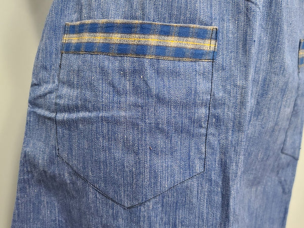 German Blue Chore Dress <br> (B-36" W-28" H-39.5")