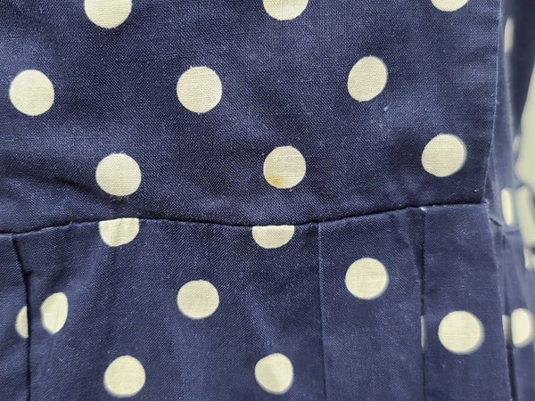 Blue Polka Dot Sleeveless Dress <br> (B-38" W-30" H-40")