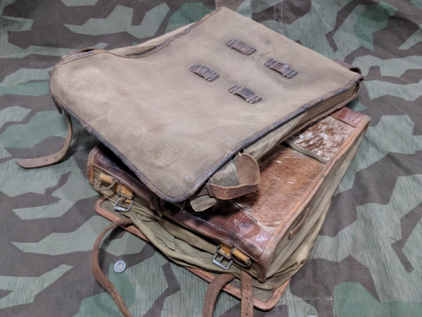 WWI / WWII German Improvised Saddle Bag Set From Tornisters