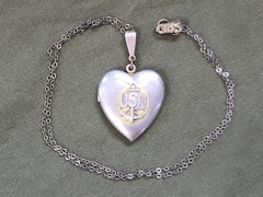 USN Navy Heart Shaped Locket Necklace (as-is)