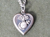 US Marine Heart Sweetheart Necklace Sterling "Tom"