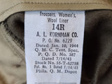 Women's Wool Trouser Liner Size 14R (Cutter Tags) 27" Waist