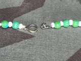 German Green Glass Rose Bead Necklace