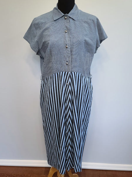 Blue Striped Dress <br> (B-44" W-38" H-48")