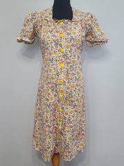 Colorful Novelty Print Dress (Flowers, People, Animals) <br> (B-37" W-32" H-38")