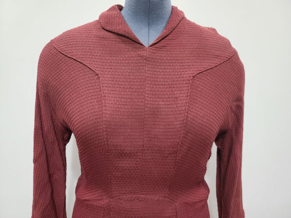 German Maroon Long Sleeve Dress <br> (B-40" W-34" H-40")