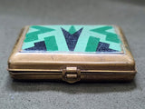 Small Green Art Deco Compact Annette