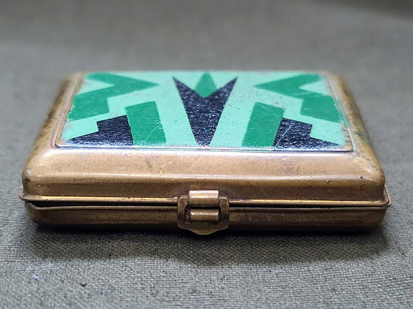 Small Green Art Deco Compact Annette