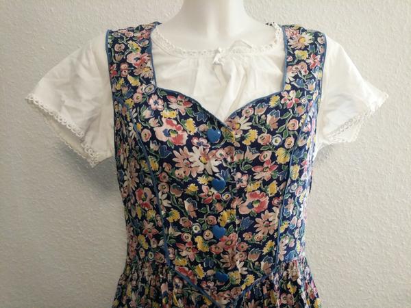 German Sleeveless Flower Dress and White Undershirt <br> (B-39" W-31" H-48")