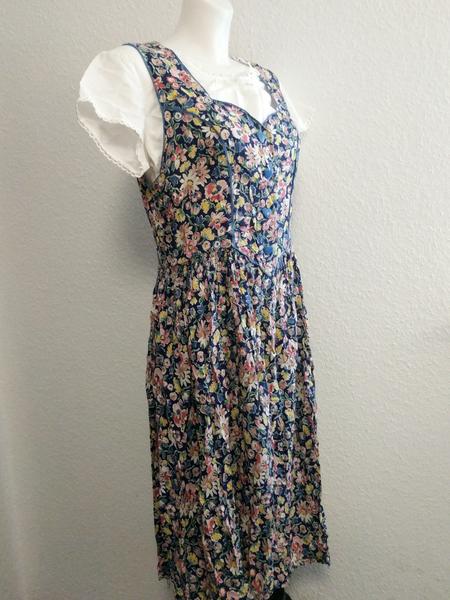 German Sleeveless Flower Dress and White Undershirt <br> (B-39" W-31" H-48")