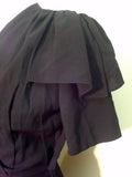 Black Crepe Rayon Dress w/ Accented Sleeves <br> (B-38 1/2" W-27" H-38")