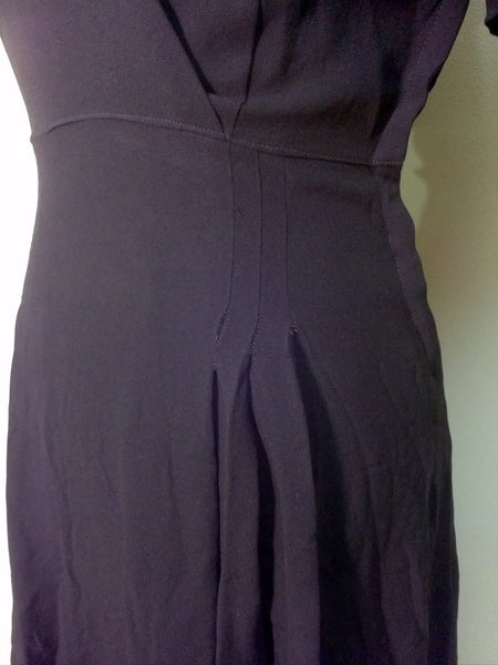 Black Crepe Rayon Dress w/ Accented Sleeves <br> (B-38 1/2" W-27" H-38")