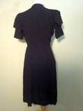 Black Crepe Rayon Dress w/ Accented Sleeves <br> (B-38 1/2" W-27" H-38")