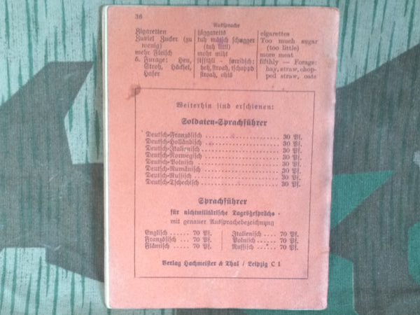 Deutsch-Englischer Soldaten-Sprachführer Phrase Book