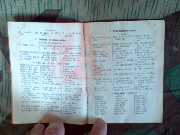 Deutsch-Englischer Soldaten-Sprachführer Phrase Book