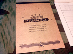 German Meldeblock Message Report Book