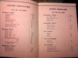 1933 French Wine Menu Caves Cuvillier Champs-Elysees Paris