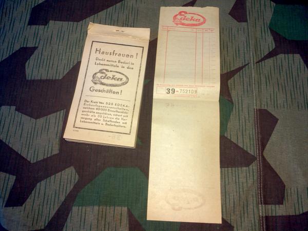 Original 1940s Edeka Grocery Store Receipts