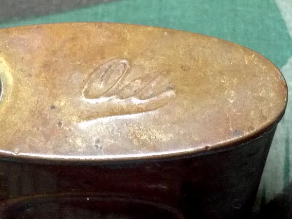 Period Brass Oil Bottle "Oel"