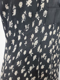 German Black Flower Print Dress <br> (B-35" W-28" H-35")