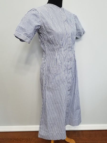 Striped Nurse Uniform Dress <br> (B-37" W-30.5" H-38")