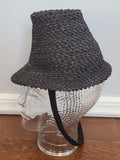 Black Straw Tilt Hat