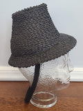 Black Straw Tilt Hat