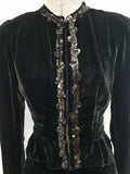 Black Velvet and Sequin Skirt Suit <br> (B-33" W-23" H-35")
