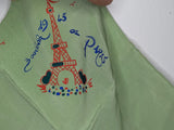 Souvenir of Paris 1945 Green Hankie