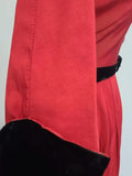 Red Dress with Black Trim and Belt <br> (B-35" W-26" H-full)