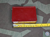 Red and Black Bakelite Box with Label Slot