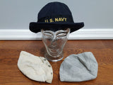Navy WAVES Service Hat Seersucker, Blue & White Covers (Size 23)