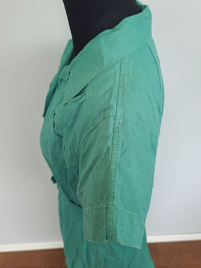 Green Work Dress (B-41" W-34" H-41") Green Work Dress (B-41" W-34" H-41")