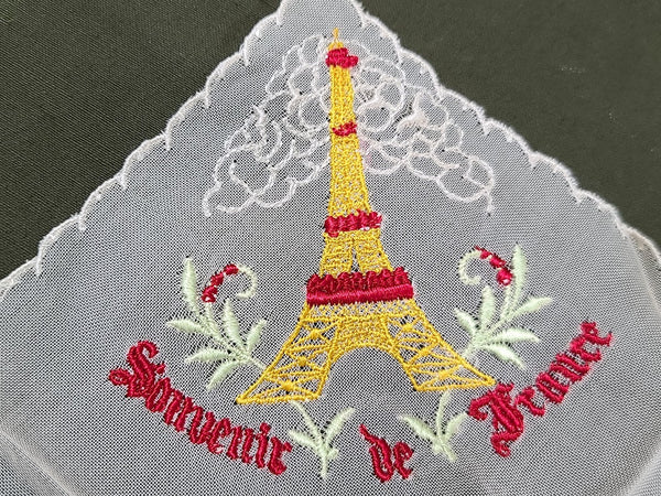 Souvenir de France Eiffel Tower Hankie