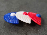 Red White Blue Patriotic Fan Design Pin