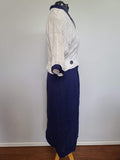 White and Blue Outfit: Jacket with 2 Skirts <br> (B-42" W-36" H-45")