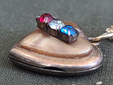 Red, White and Blue Heart Locket Engraved