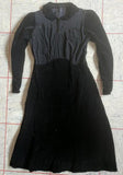 German Black Velvet & Rayon Dress <br> (B-36" W-29" H-36.5")