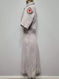 Red Cross Military Welfare Service Seersucker Work Dress <br> (B-36" W-26" H-36")