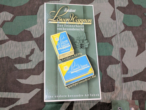 WWII German Landfried Löwen Wappen Tobacco Advertisement Sign